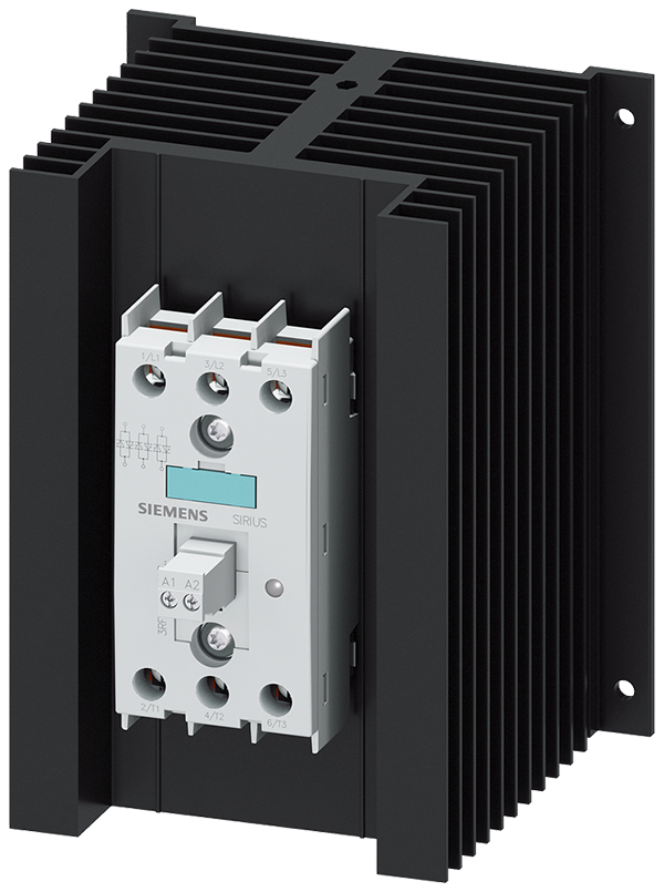 3RF2450-1AC45, SIEMENS, Contactor estático trifásico 3RF2 AC 51 / 50 A / 40 °C 48-600 V / 4-30 V DC controlado por 3 fases borne de tornillo.