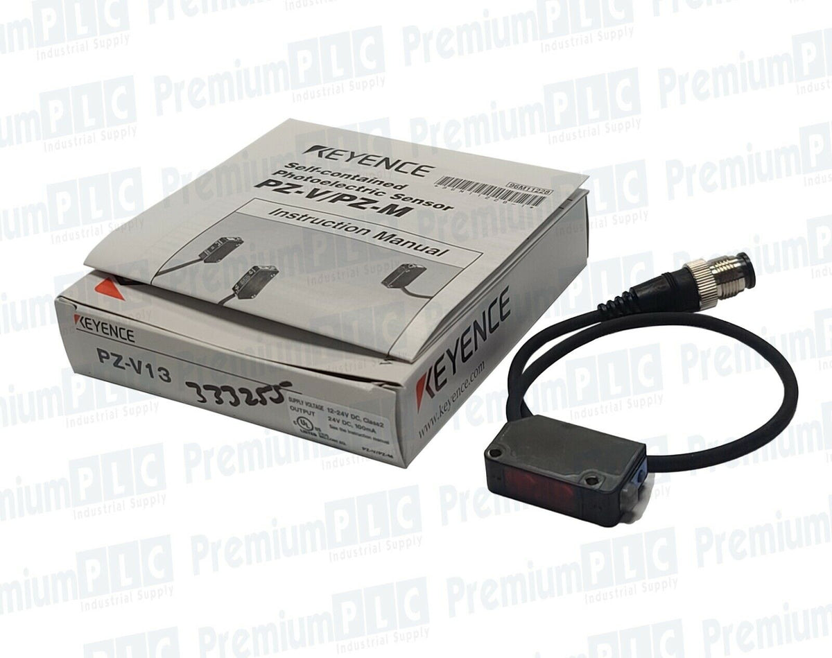 PZV13P, Keyence,  Square Reflective Sensor, M12 Connector Type, PNP Output, Detecting distance. 5 to 100 mm0.20" to 3.94"