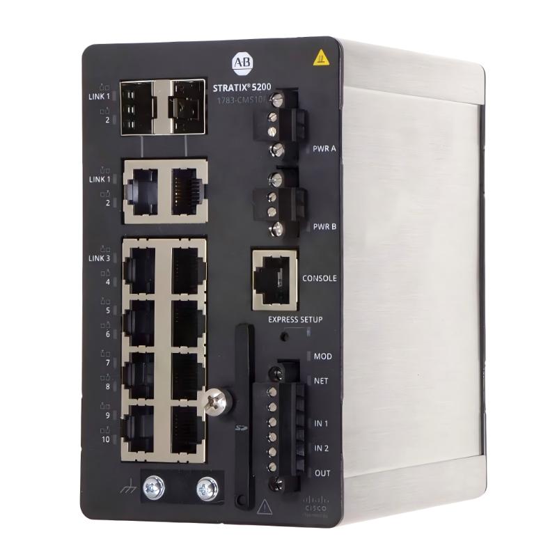 1783-CSM10DP, Allen Bradley, Stratix 5200 Switch 8 Copper 100/1000 Ports 2 Combo 100/1000 Ports Full FW DLR.